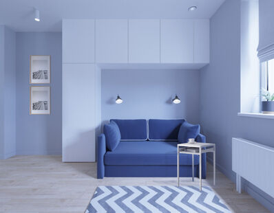 Фото № 2: Дизайн-проект однокомнатной квартиры 23.77  м² Скандинавский стиль для ЖК Московский