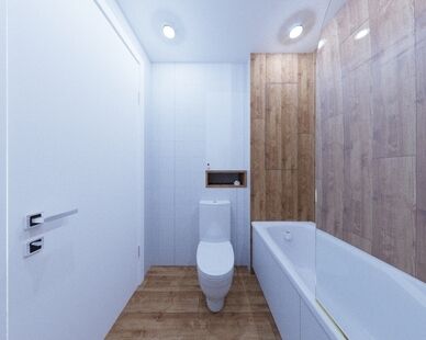 Фото № 3: Дизайн-проект однокомнатной квартиры 23.77  м² Скандинавский стиль для ЖК Московский