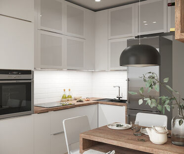 Фото № 2: Дизайн-проект однокомнатной квартиры 42.3  м² Стиль Контемпорари для ЖК Космосстар