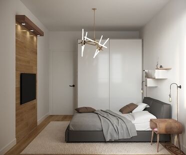 Фото № 6: Дизайн-проект однокомнатной квартиры 42.3  м² Стиль Контемпорари для ЖК Космосстар