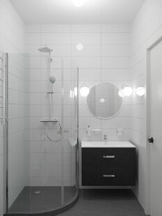 Фото № 3: Дизайн-проект однокомнатной квартиры 42.3  м² Стиль Контемпорари для ЖК Космосстар