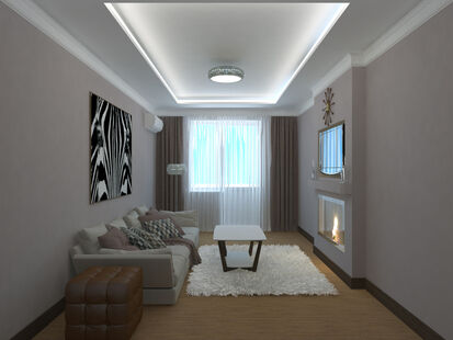 Фото № 3: Дизайн-проект трехкомнатной квартиры 102.96  м² стиль Современная классика для ЖК Московский