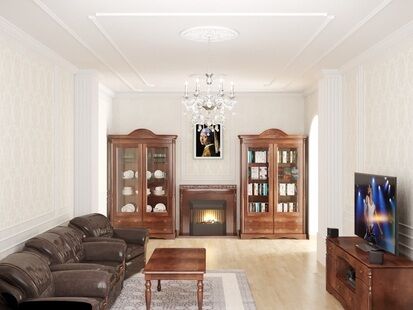 Фото № 4: Дизайн-проект трехкомнатной квартиры 126.85  м² стиль Классика для ЖК Московский