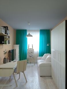 Фото № 3: Дизайн-проект трехкомнатной квартиры 72.3  м² стиль Контемпорари для ЖК Московский