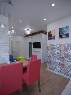 Фото № 2: Дизайн-проект двухкомнатной квартиры 54.9  м² стиль Фьюжн для ЖК Московский