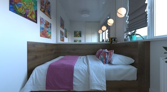 Фото № 6: Дизайн-проект двухкомнатной квартиры 54.9  м² стиль Фьюжн для ЖК Московский