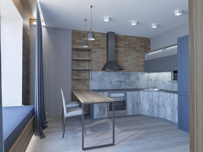 Фото № 3: Дизайн-проект квартиры-студии 30.8  м² Стиль Прованс для ЖК Новокрасково