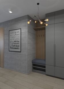 Фото № 2: Дизайн-проект квартиры-студии 30.8  м² Стиль Прованс для ЖК Новокрасково