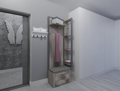 Фото № 5: Дизайн-проект однокомнатной квартиры 32.62  м² Стиль Контемпорари для ЖК Московский