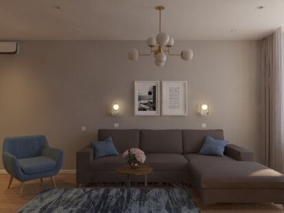 Фото № 6: Дизайн-проект трехкомнатной квартиры 80.5  м² Стиль Контемпорари для ЖК Московский