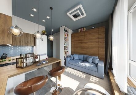 Фото № 5: Дизайн-проект квартиры-студии 26.5  м² Стиль хай-тек для ЖК Московский