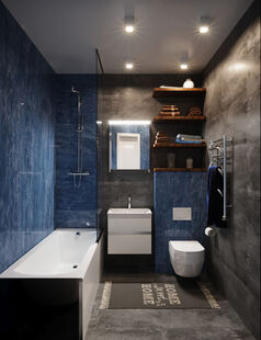 Фото № 2: Дизайн-проект квартиры-студии 26.5  м² Стиль хай-тек для ЖК Московский