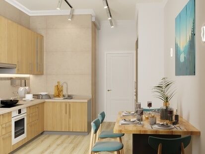 Фото № 6: Дизайн-проект трехкомнатной квартиры 112.7  м² Стиль Американская классика для ЖК Московский