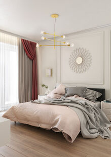 Фото № 1: Дизайн-проект однокомнатной квартиры 55.3  м² Стиль Современная классика для ЖК Московский