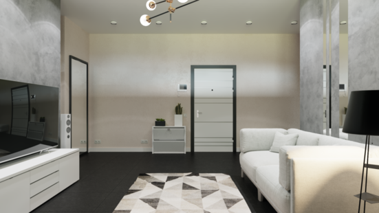 Фото № 4: Дизайн-проект трехкомнатной квартиры 96.98  м² Стиль Минимализм для ЖК Московский