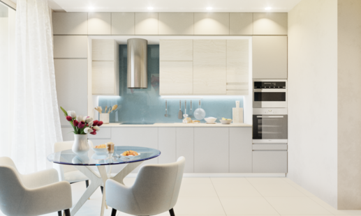 Фото № 5: Дизайн-проект трехкомнатной квартиры 96.98  м² Стиль Минимализм для ЖК Московский