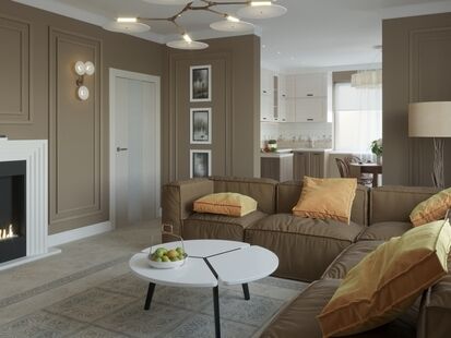 Фото № 1: Дизайн-проект двухкомнатной квартиры 73.4  м² стиль Современная классика для ЖК Московский