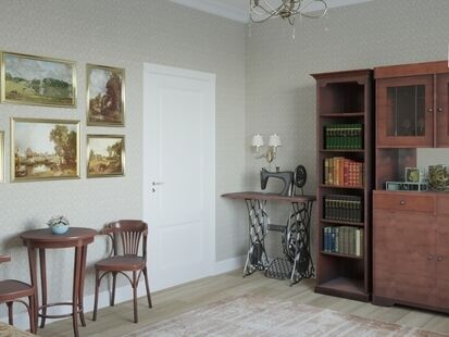 Фото № 4: Дизайн-проект двухкомнатной квартиры 73.4  м² стиль Современная классика для ЖК Московский