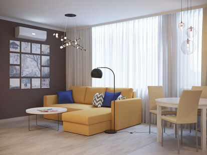 Фото № 1: Дизайн-проект трехкомнатной квартиры 71.61  м² Стиль Фьюжн для ЖК Отрада