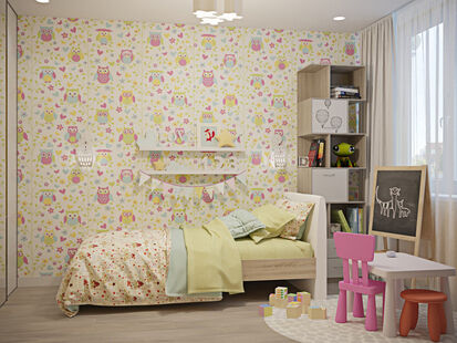 Фото № 2: Дизайн-проект трехкомнатной квартиры 71.61  м² Стиль Фьюжн для ЖК Отрада