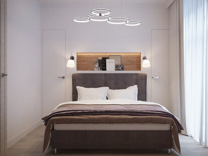 Фото № 4: Дизайн-проект трехкомнатной квартиры 71.61  м² Стиль Фьюжн для ЖК Отрада