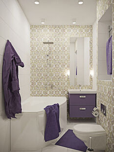 Фото № 5: Дизайн-проект трехкомнатной квартиры 71.61  м² Стиль Фьюжн для ЖК Отрада