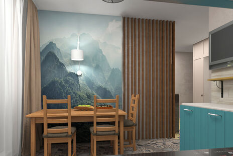 Фото № 1: Дизайн-проект двухкомнатной квартиры 63.53  м² стиль Прованс для ЖК Московский