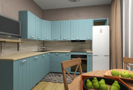 Фото № 3: Дизайн-проект двухкомнатной квартиры 63.53  м² стиль Прованс для ЖК Московский