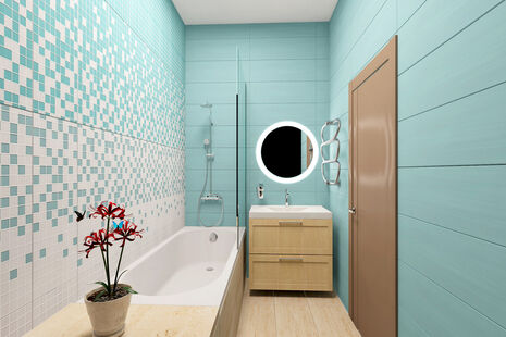 Фото № 4: Дизайн-проект двухкомнатной квартиры 63.53  м² стиль Прованс для ЖК Московский