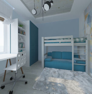 Фото № 2: Дизайн-проект трехкомнатной квартиры 62.6  м² Стиль Минимализм для ЖК Акварели