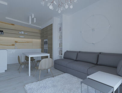 Фото № 1: Дизайн-проект трехкомнатной квартиры 62.6  м² Стиль Минимализм для ЖК Акварели