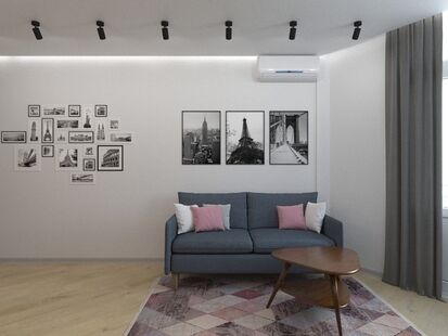 Фото № 4: Дизайн-проект однокомнатной квартиры 36.27  м² Стиль Модернизм для ЖК Московский