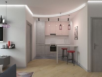 Фото № 1: Дизайн-проект однокомнатной квартиры 36.27  м² Стиль Модернизм для ЖК Московский