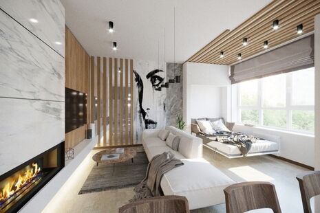 Фото № 2: Дизайн-проект квартиры-студии 42.96  м² Стиль Модернизм для ЖК Московский