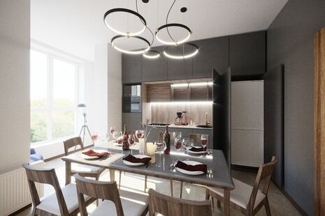 Фото № 4: Дизайн-проект квартиры-студии 42.96  м² Стиль Модернизм для ЖК Московский