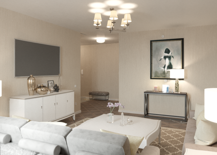 Фото № 5: Дизайн-проект двухкомнатной квартиры 79.33  м² Стиль Арт-деко для ЖК Московский