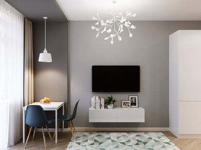 Фото № 6: Дизайн-проект двухкомнатной квартиры 31.3  м² Стиль Минимализм для ЖК Две столицы