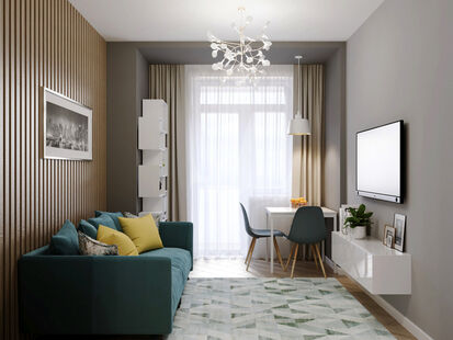 Фото № 2: Дизайн-проект двухкомнатной квартиры 31.3  м² Стиль Минимализм для ЖК Две столицы