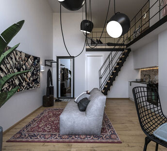 Фото № 4: Дизайн-проект квартиры-студии 32.39  м² Стиль Этнический для ЖК Московский