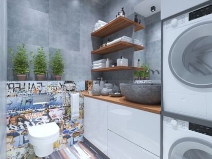 Фото № 5: Дизайн-проект трехкомнатной квартиры 98.51  м² Стиль Эклектика для ЖК Московский