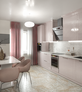 Фото № 4: Дизайн-проект двухкомнатной квартиры 79.33  м² Стиль Арт-деко для ЖК Московский