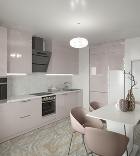 Фото № 2: Дизайн-проект двухкомнатной квартиры 79.33  м² Стиль Арт-деко для ЖК Московский