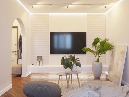 Фото № 3: Дизайн-проект однокомнатной квартиры 41.96  м² Стиль Контемпорари для ЖК Московский