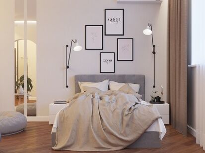 Фото № 2: Дизайн-проект однокомнатной квартиры 41.96  м² Стиль Контемпорари для ЖК Московский