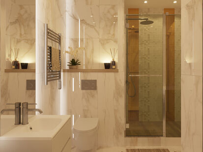 Фото № 6: Дизайн-проект однокомнатной квартиры 41.96  м² Стиль Контемпорари для ЖК Московский