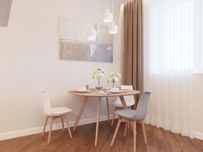 Фото № 4: Дизайн-проект однокомнатной квартиры 41.96  м² Стиль Контемпорари для ЖК Московский