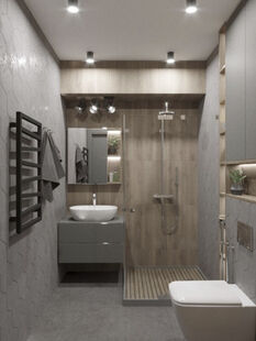 Фото № 4: Дизайн-проект однокомнатной квартиры 31.98  м² Стиль Минимализм для ЖК Московский