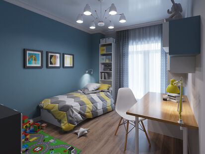 Фото № 4: Дизайн-проект трехкомнатной квартиры 93.2  м² Скандинавский стиль для ЖК Московский