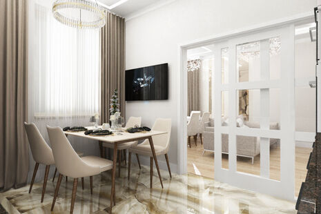 Фото № 4: Дизайн-проект трехкомнатной квартиры 104.7  м² Стиль Арт-деко для ЖК Московский