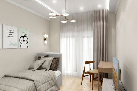 Фото № 2: Дизайн-проект трехкомнатной квартиры 104.7  м² Стиль Арт-деко для ЖК Московский